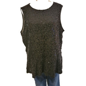 Romy Sleeveless Sequin Front Peplum Blouse Size L